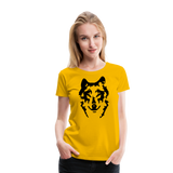 Wolf's Portrait | Women’s Premium T-Shirt - sun yellow