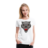 Angry Wolf | Women’s Premium T-Shirt - white