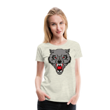 Angry Wolf | Women’s Premium T-Shirt - heather oatmeal