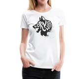 Born Wild Ft. Wolf | Women’s Premium T-Shirt - white