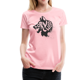 Born Wild Ft. Wolf | Women’s Premium T-Shirt - pink