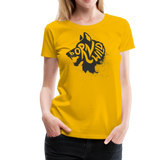 Born Wild Ft. Wolf | Women’s Premium T-Shirt - sun yellow