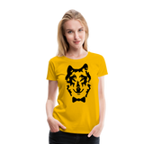 Wolf's Portrait With A Bow Tie | Women’s Premium T-Shirt - sun yellow