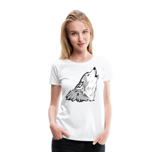 Howling Wolf | Women’s Premium T-Shirt - white