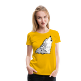 Howling Wolf | Women’s Premium T-Shirt - sun yellow