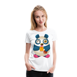 Panda With Coffee | Women’s Premium T-Shirt - white