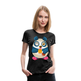 Panda With Coffee | Women’s Premium T-Shirt - charcoal gray