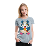 Panda With Coffee | Women’s Premium T-Shirt - heather ice blue