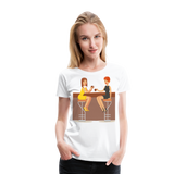 Friends/Sisters With Coffee | Women’s Premium T-Shirt - white