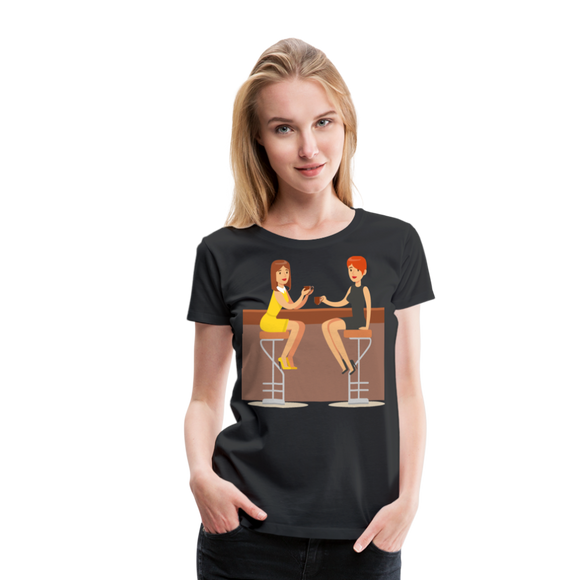 Friends/Sisters With Coffee | Women’s Premium T-Shirt - black