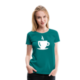 Coffee Cup Silhouette II | Women’s Premium T-Shirt - teal