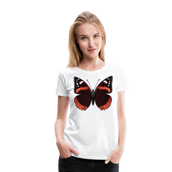 Red Admiral Butterfly | Women’s Premium T-Shirt - white