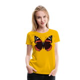 Red Admiral Butterfly | Women’s Premium T-Shirt - sun yellow