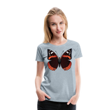 Red Admiral Butterfly | Women’s Premium T-Shirt - heather ice blue