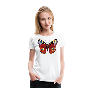 European Peacock Butterfly | Women’s Premium T-Shirt - white