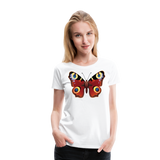 European Peacock Butterfly | Women’s Premium T-Shirt - white