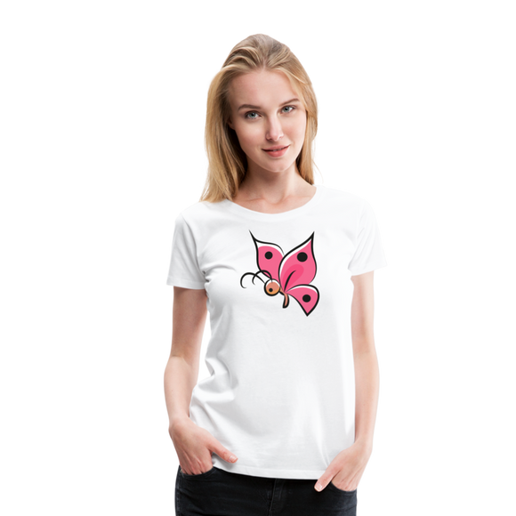 Pink Butterfly | Women's T-Shirt - white