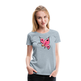 Pink Butterfly | Women's T-Shirt - heather ice blue