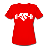 iHeart Weightlifting II | Women's Moisture Wicking Performance T-Shirt - red