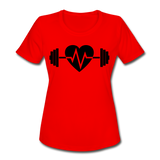 iHeart Weightlifting I | Women's Moisture Wicking Performance T-Shirt - red