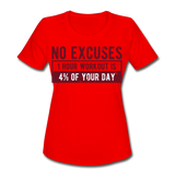 No Excuses | Women's Moisture Wicking Performance T-Shirt - red