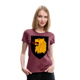 Lion Crest I | Women’s Premium T-Shirt - heather burgundy