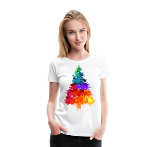 Splash Art Christmas Tree | Women’s Premium T-Shirt - white