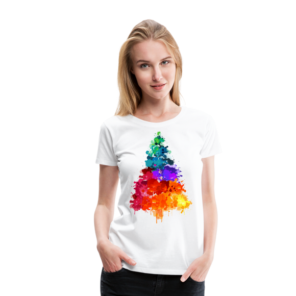 Splash Art Christmas Tree | Women’s Premium T-Shirt - white