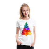 Splash Art Christmas Tree | Women’s Premium T-Shirt - white