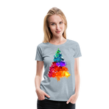 Splash Art Christmas Tree | Women’s Premium T-Shirt - heather ice blue