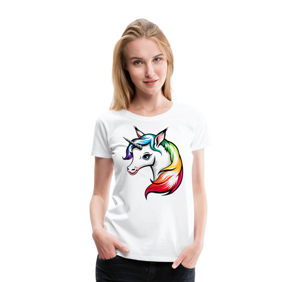 Rainbow Unicorn | Women’s Premium T-Shirt - white